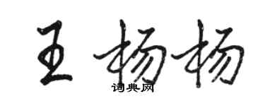 駱恆光王楊楊行書個性簽名怎么寫