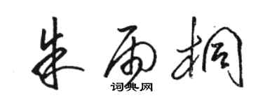 駱恆光朱雨桐草書個性簽名怎么寫