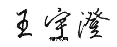 駱恆光王宇澄行書個性簽名怎么寫