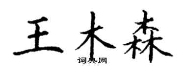 丁謙王木森楷書個性簽名怎么寫