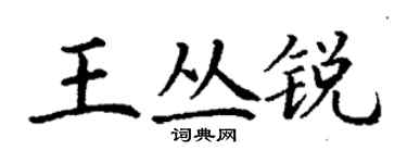 丁謙王叢銳楷書個性簽名怎么寫