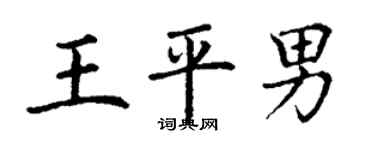 丁謙王平男楷書個性簽名怎么寫