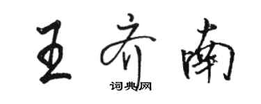 駱恆光王齊南行書個性簽名怎么寫