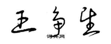 曾慶福王爭望草書個性簽名怎么寫