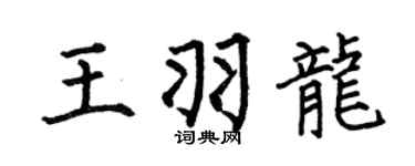 何伯昌王羽龍楷書個性簽名怎么寫