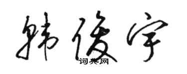 駱恆光韓俊宇草書個性簽名怎么寫