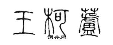 陳聲遠王柯蘆篆書個性簽名怎么寫