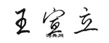 駱恆光王宣立行書個性簽名怎么寫