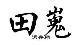 翁闓運田嵬楷書個性簽名怎么寫