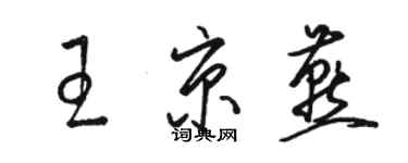 駱恆光王京燕草書個性簽名怎么寫