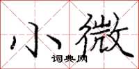 龐中華小微楷書怎么寫