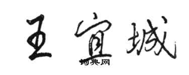 駱恆光王宜城行書個性簽名怎么寫