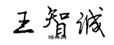 曾慶福王智誠行書個性簽名怎么寫