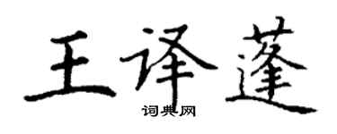 丁謙王譯蓬楷書個性簽名怎么寫