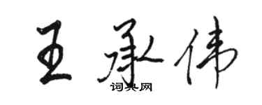 駱恆光王承偉行書個性簽名怎么寫