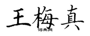 丁謙王梅真楷書個性簽名怎么寫