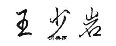 駱恆光王少岩行書個性簽名怎么寫