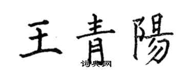 何伯昌王青陽楷書個性簽名怎么寫