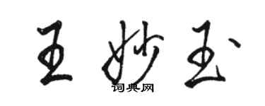 駱恆光王妙玉行書個性簽名怎么寫