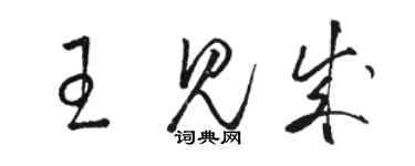 駱恆光王見成草書個性簽名怎么寫