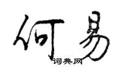 曾慶福何易行書個性簽名怎么寫