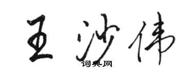 駱恆光王沙偉行書個性簽名怎么寫