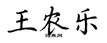 丁謙王農樂楷書個性簽名怎么寫