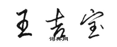 駱恆光王吉寶行書個性簽名怎么寫