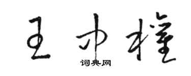 駱恆光王中權草書個性簽名怎么寫