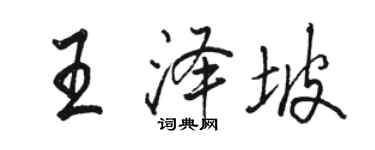 駱恆光王澤坡行書個性簽名怎么寫