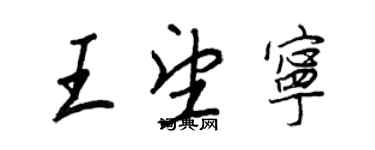 王正良王望寧行書個性簽名怎么寫