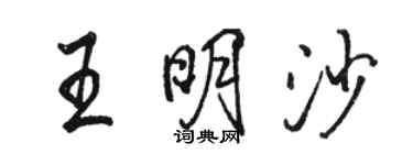 駱恆光王明沙行書個性簽名怎么寫