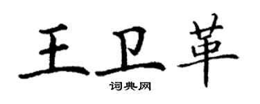 丁謙王衛革楷書個性簽名怎么寫