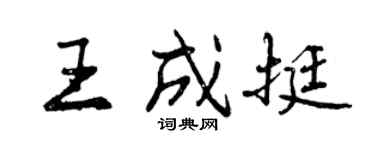 曾慶福王成挺行書個性簽名怎么寫
