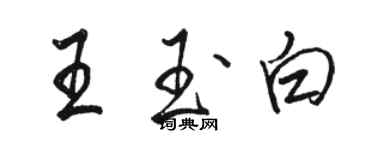 駱恆光王玉白行書個性簽名怎么寫