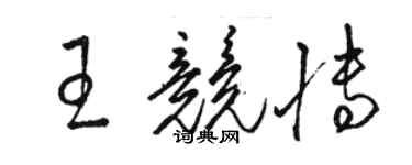 駱恆光王競博草書個性簽名怎么寫