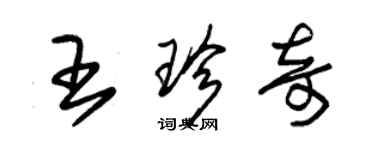 朱錫榮王珍奇草書個性簽名怎么寫