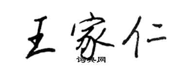 王正良王家仁行書個性簽名怎么寫