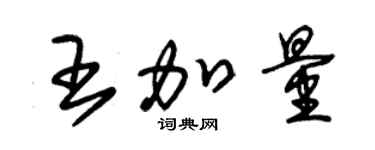 朱錫榮王加量草書個性簽名怎么寫