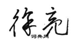 駱恆光徐亮草書個性簽名怎么寫