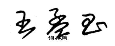 朱錫榮王孟昌草書個性簽名怎么寫