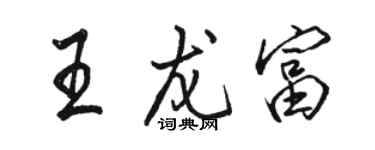駱恆光王龍富行書個性簽名怎么寫
