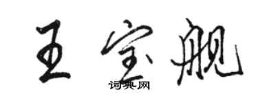 駱恆光王寶艦行書個性簽名怎么寫