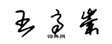 朱錫榮王高崇草書個性簽名怎么寫