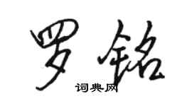 駱恆光羅銘行書個性簽名怎么寫