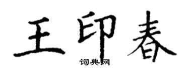 丁謙王印春楷書個性簽名怎么寫