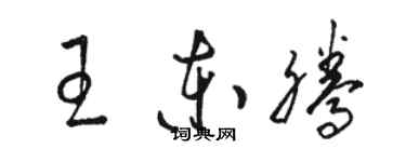 駱恆光王東騰草書個性簽名怎么寫