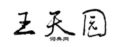 曾慶福王天園行書個性簽名怎么寫