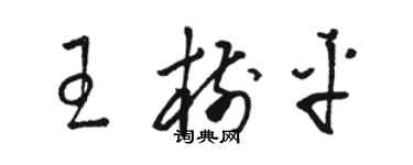 駱恆光王樹平草書個性簽名怎么寫