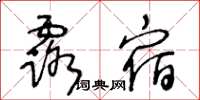 王冬齡露宿草書怎么寫